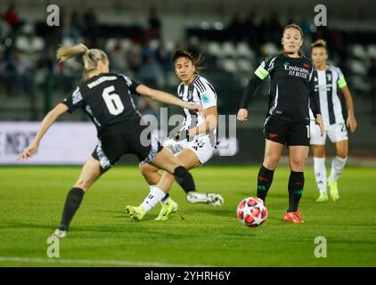 Biella, Italien. November 2024. Chiara Beccari von Juventus Women während der UEFA Women's Champions League, Fußballspiel zwischen Juventus Women und Arsenal Women am 12. November 2024 im Vittorio Pozzo Stadium, Biella, Italien Credit: Nderim Kaceli/Alamy Live News Stockfoto