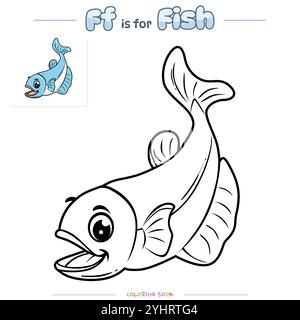 Malseite und Zeichentrickfilm für Alphabet Stock Vektor