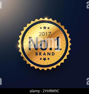 Nummer eins Marke golden Premium-Luxus-Label Ihre Markenwerbung zu werben Stock Vektor