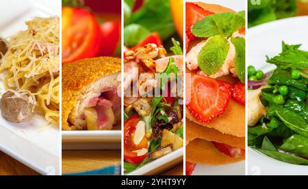 Collage von Lebensmitteln Stockfoto