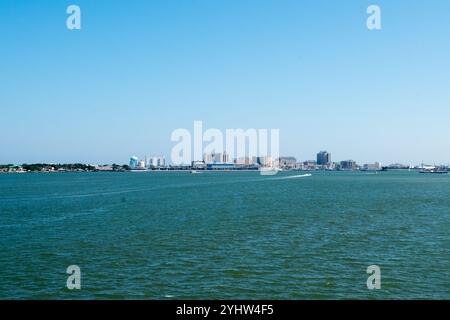 Galveston Texas, Blick vom Seawolf Park Stockfoto