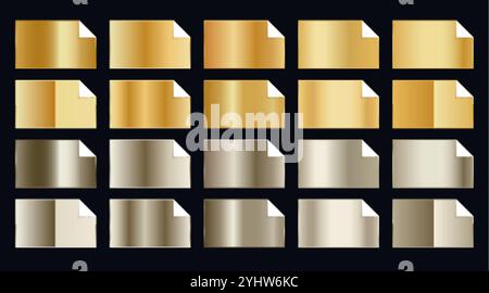 Satz von Premium golden Gradienten in zwei schatten Styles Stock Vektor