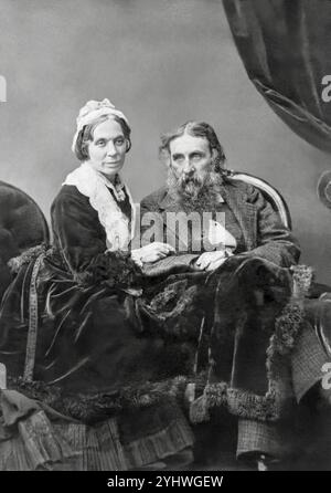 Der schottische Autor George MacDonald (1824–1905) und seine Frau Louisa in einem Studio-Porträt von Charles Lutwidge Dodson (Lewis Carroll). Stockfoto