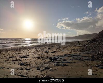 Charmouth Beach an der Jurassic Coast, großbritannien. Herbstnachmittag Stockfoto