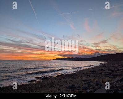 Charmouth Beach an der Jurassic Coast, großbritannien. Herbstnachmittag Stockfoto