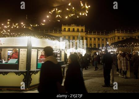 Wien, Österreich. November 2024. ÖSTERREICH; WIEN; 20241112; Weihnachtsmarkt mit Weihnachtsbaum vor Schloss Schönbrunn in Wien, fotografiert am 12. November 2024. /// ÖSTERREICH; WIEN; 20241112; Weihnachtsmarkt mit Weihnachtsbaum vor dem Schloss Schönbrunn in Wien, fotografiert am 12. November 2024. - 20241112 PD12204 Credit: APA-PictureDesk/Alamy Live News Stockfoto