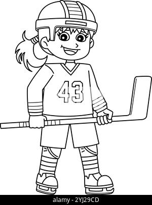 Eishockeyspielerin an der Mittellinie isoliert Stock Vektor