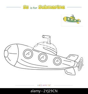 Ausmalseiten und Lernen der Alphabet-Sammlung Stock Vektor