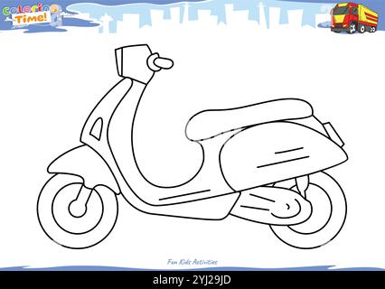 Lassen Sie es einfärben. Ausmalseite mit niedlichem Zeichentrick Stock Vektor