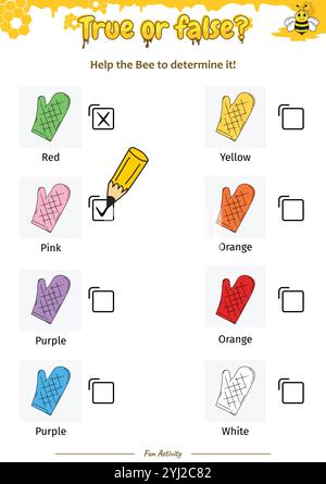 True oder False helfen der Bee, sie zu bestimmen Stock Vektor
