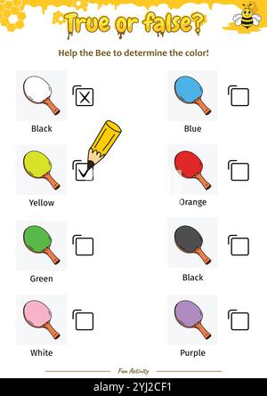 True oder False helfen der Bee, sie zu bestimmen Stock Vektor