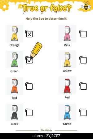 True oder False helfen der Bee, sie zu bestimmen Stock Vektor