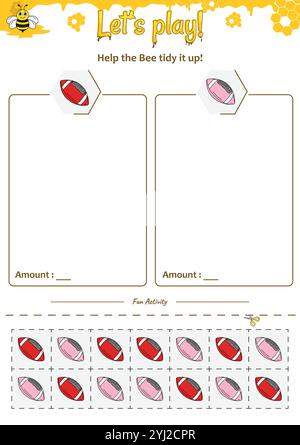 Das Sortierspiel hilft der Bee, alles aufzuräumen Stock Vektor