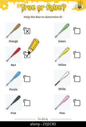True oder False helfen der Bee, sie zu bestimmen Stock Vektor