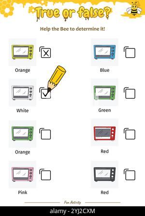 True oder False helfen der Bee, sie zu bestimmen Stock Vektor