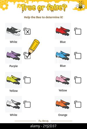 True oder False helfen der Bee, sie zu bestimmen Stock Vektor
