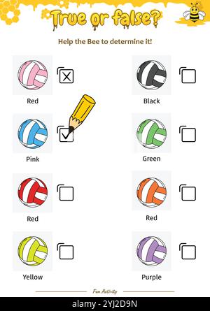 True oder False helfen der Bee, sie zu bestimmen Stock Vektor