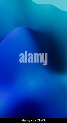 Abstrakte blaue Wellen auf einem verlaufenden Hintergrund mit glatten fließenden Linien. Stockfoto