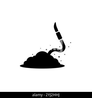 Regenwurm kroch aus dem Boden Stock Vektor