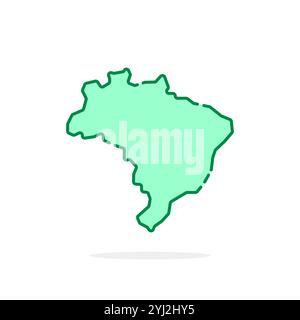 Grüne Zeichentrickserie linear brasilien einfache Ikone Stock Vektor