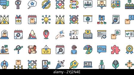 Hochwertige Sammlung von Vektorsymbolen mit editierbarer Kontur. Ideal für professionelle und kreative Projekte. Stock Vektor