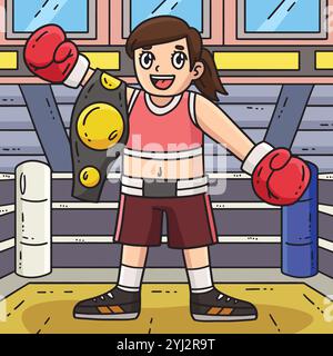 Boxerboxen Boxer Hebt Arm Victory Farbig Auf Stock Vektor