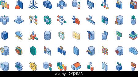 Big-Data-Symbole .. Hochwertige Sammlung von Vektorsymbolen mit editierbarer Kontur. Ideal für professionelle und kreative Projekte. Stock Vektor