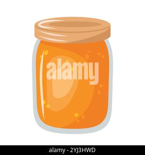 Dose mit Marmelade auf weißem Hintergrund. Stock Vektor