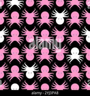 Nahtloses Oktopusmuster. devilfish Hintergrund. Hintergrund für Babygewebe Stock Vektor