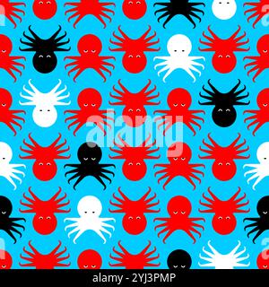 Nahtloses Oktopusmuster. devilfish Hintergrund. Hintergrund für Babygewebe Stock Vektor