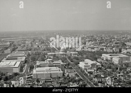 Vintage Luftaufnahmen von Capitol Hill (Mall). Washington D.C., USA. 1. April 1977 Stockfoto