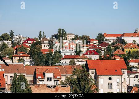 Zagreb, Kroatien - 15. August 2024: Blick auf die Dächer im Zentrum von Zagreb Stockfoto