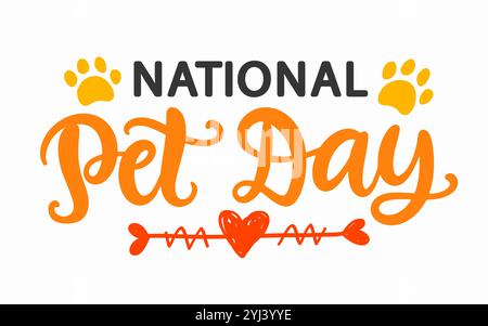 Happy Pet Day Grußkartenbanner Mit Handschrift Stock Vektor