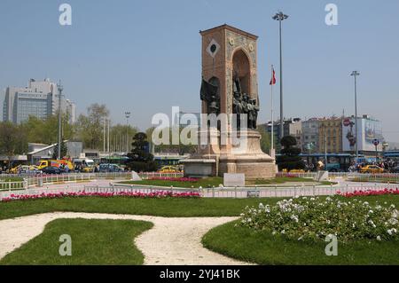 Platz von Taskim und Denkmal für die Republik in Istanbul, Türkei Stockfoto