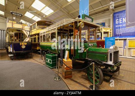 . Crich, Tramway Museum, Leyland Bus, Stockfoto