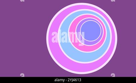 Abstrakter Hintergrund mit konzentrischen Kreisen in rosa lila blauen Farben Stockfoto