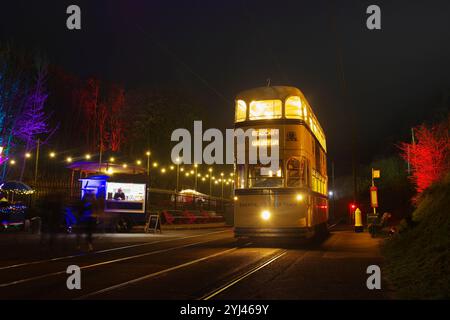 Crich, Straßenbahn, Museum, Dorf, Stockfoto