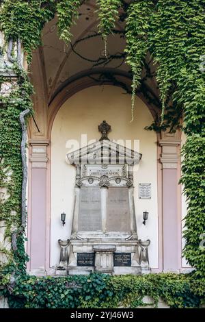 Zagreb, Kroatien - 15. August 2024: Mirogoj Friedhof in Zagreb, einer der schönsten Friedhöfe Europas Stockfoto