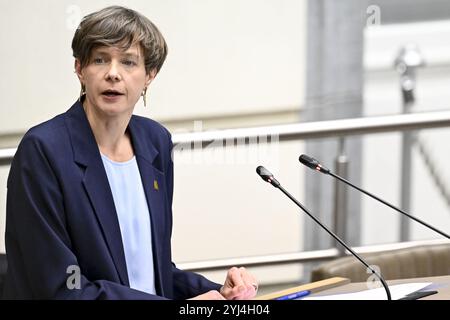 Brüssel, Belgien November 2024. N-VA Cieltje Van Achter, Bild auf einer Plenartagung des flämischen Parlaments am Mittwoch, den 13. November 2024 in Brüssel. BELGA FOTO DIRK WAEM Credit: Belga News Agency/Alamy Live News Stockfoto