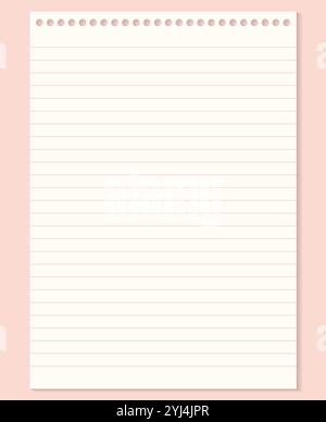 Rasterpapier. Abstrakt gestreifter Hintergrund mit Farbe horizontale Linien. Geometrisches Muster für Schule, Tapete, Texturen, Notizbuch. Liniertes Papier leer Stock Vektor