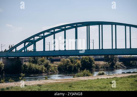 Brücke über die Save in Zagreb Stockfoto
