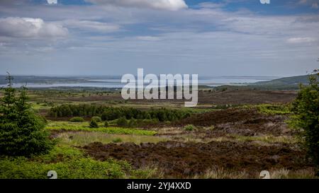 Atemberaubende Aussicht vom Dornoch Firth Aussichtspunkt über die schottischen Highlands an der Nordostküste Schottlands Stockfoto