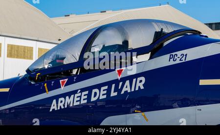 Pilatus PC-21 auf der Air Legend Air Show 2024 in Melun, Frankreich Stockfoto