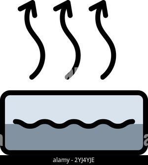 Lüftungs- und Kühlsysteme, Heizung. Innenraumklimaregelung. Ventilatoren, Lüftungsschlitze und Geräte zur Temperaturregelung. Umrisssymbol Klimaanlage. Iso Stock Vektor