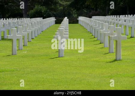 In der Normandie gibt es den amerikanischen, britischen und deutschen Friedhof, um das Gedenken an Soldaten zu feiern, die während der Operation Overlord D-Day während der Welt starben Stockfoto