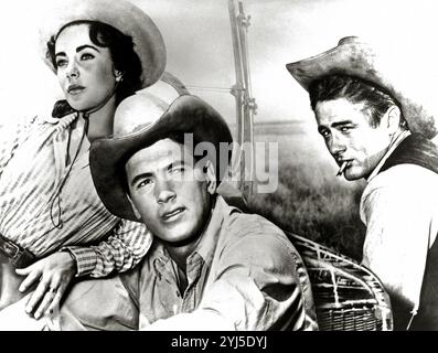 Elizabeth Taylor, Rock Hudson, James Dean, „Giant“ (1955). Foto: Warner Bros. (Aktenzeichen 34580-739THA) Stockfoto