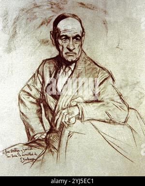 ORTEGA Y GASSET JOSE (1883-1955) - FILOSOFO Y ENSAYISTA ESPAÑOL DEL SIGLO XX. AUTOR: IGNACIO ZULOAGA. Lage: INSTITUTO CERVANTES. Frankreich. Stockfoto