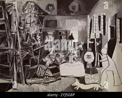 Spanische Schule. Die Ehrenmädchen (Velazquez). Las Meninas de Velazquez. 1957. Öl auf Leinwand (1,94 x 2,60 m). Barcelona, Picasso-Museum. Autor: PABLO PICASSO. Ort: PICASSO MUSEUM. Barcelona. SPANIEN. Stockfoto