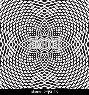 Design-Elemente Weißer Hintergrund mit hypnotischen Punkten im Halbton Stock Vektor