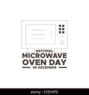 Nationaler Mikrowellenofen Tag 6 Dezember Vektor Illustration, geeignet für Web Banner Poster oder Karte Stock Vektor